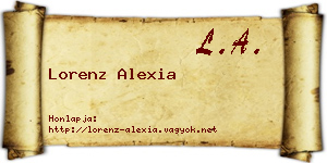 Lorenz Alexia névjegykártya